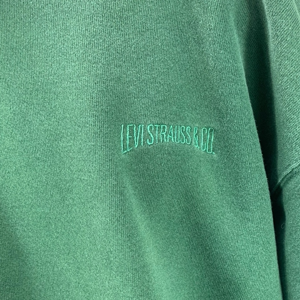 Levi Strauss & Co Crewneck Sweatshirt Mens L Green Embroidered Logo Vintage - Picture 5 of 10